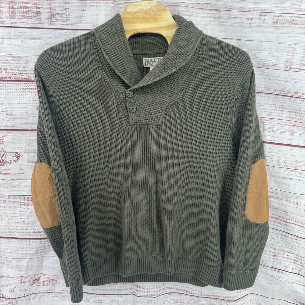 Duluth‎ Trading Co Sweater Mens 3XL  Shawl Collar Elbow Patches